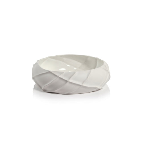 White Ridged Bowl