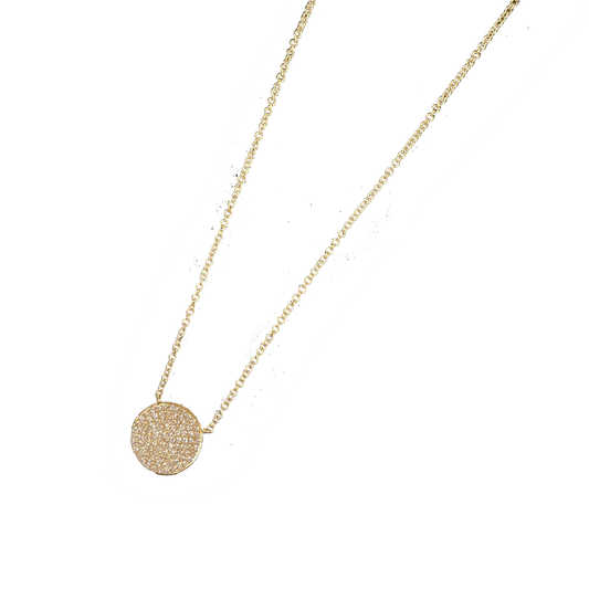 Circle Diamond Pendant Necklace